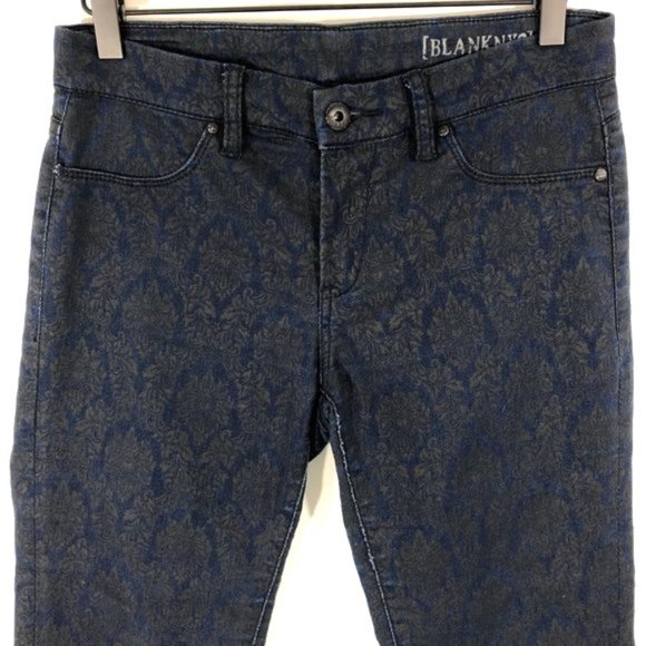 BlankNYC Printed Damask Filigree Skinny Jeans Dark Denim Size 28 - Picture 3 of 16